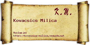 Kovacsics Milica névjegykártya